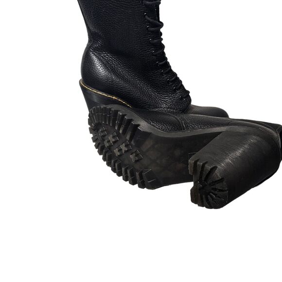 DR, MARTENS Platform Boots Kendra‎ 10-Eye Heel Black Aunt Sally Size 9 - Picture 6 of 11